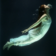 Enough depicted by woman underwater